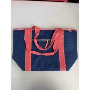 Polar Pack Navy Coral Cooler Tote Bag 19x12 Insulated Lunch Beach Travel